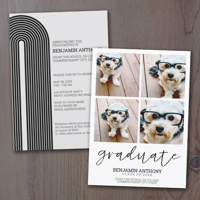 Invitación 4 Foto Graduada MCM mínimo - Partido de Graduación (Subido por el creador)