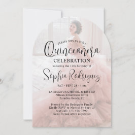 Invitación 4 Foto Quinceañera Superposición Moderna 15º cumpl