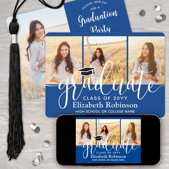 Invitación 4 Foto Real Partido de Graduación de Guión Azul y  (Subido por el creador)