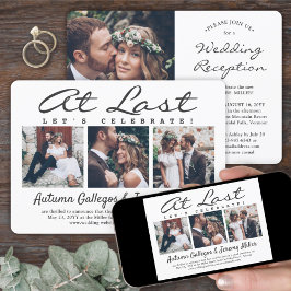 Invitación 4 Fotos Celebración de Bodas al fin Matrimonio