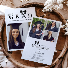 Invitación 4 Fotos del partido de graduación Black Bow