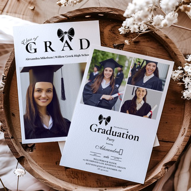 Invitación 4 Fotos del partido de graduación Black Bow (Subido por el creador)