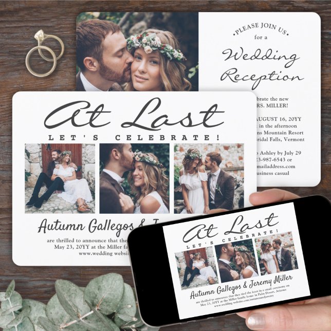 Invitación 4 Fotos Por Fin Celebración De Boda Matrimonio (Subido por el creador)