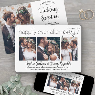 Invitación 4 Fotos Recepción de Boda Fiesta Felices para Siem