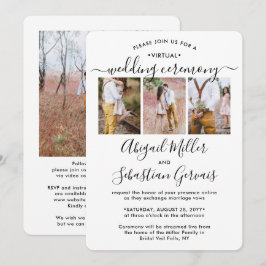 Invitación 4 Fotos Transmisión en Vivo de Boda Virtual a Dist