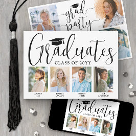 Invitación 4 Graduados Colage de Fotos de la Fiesta de Gradua