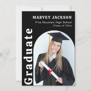 Invitación 4 Partido de Graduación Fotográfica Elegante Blanc