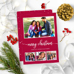 Invitación 4 Photos Collage Merry Christmas Modern Holidays<br><div class="desc">4 Photos Collage Merry Christmas Modern Holidays Invitation</div>