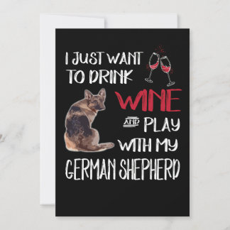Invitación 4 Solo Quiero Beber Vino Y Jugar Con Mi Alemán