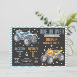 Invitación 4 Wheeler Quad Bike ATV Joint Birthday