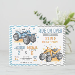 Invitación 4 Wheeler Quad Bike ATV Joint Birthday Invitation