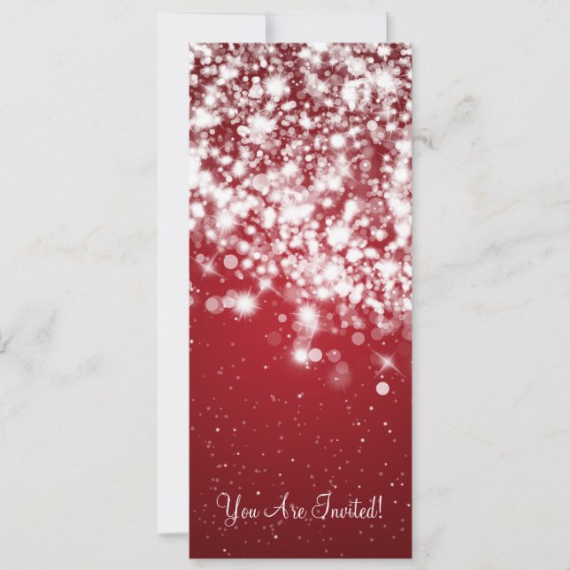 Invitación 4 x 9.25 Elegante Wave Rojo (Anverso)