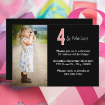4 y Fabulous Personalizado Photo Birday