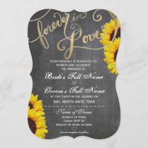 Invitación 4Invitación a la boda de girasol con cartón de amo