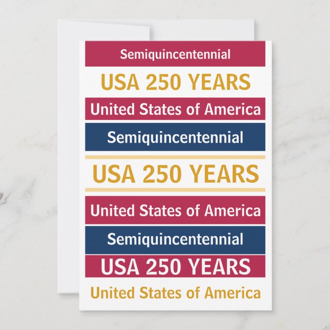 Invitación 4th of July 2026 USA 250 Years Semiquincentennial  (Anverso)