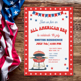 Invitación 4th of July BBQ Party – ALL AMERICAN BBQ