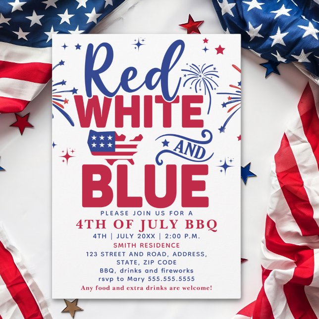 Invitación 4th of July BBQ - Red, White, and Blue Celebration (Subido por el creador)