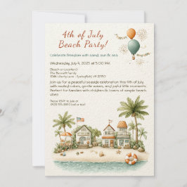 Invitación 4th of July Beach Party Invitation – Soft Line Art