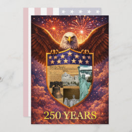 Invitación 4th of July Great American Eagle Shield 250th