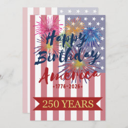 Invitación 4th of July Happy Birthday America USA 250th