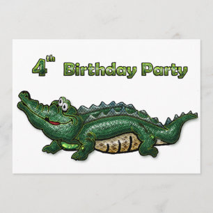 Invitación 4to cumpleaños de Gang Green Gator
