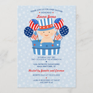 Invitación 4to lindo del bebé patriótico Baby Shower de julio
