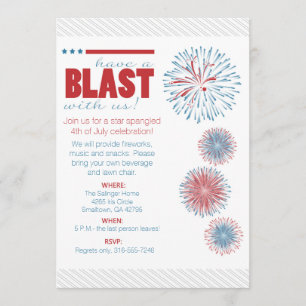 Invitación 4to moderno de los fuegos artificiales de la