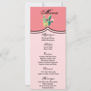 Invitación 4x9.25 Cartas de menú Descenso de sucedáneos de ca