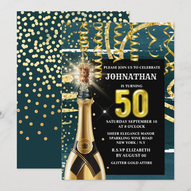 Invitación 50ª celebración del vino espumoso de oro azul (Anverso / Reverso)