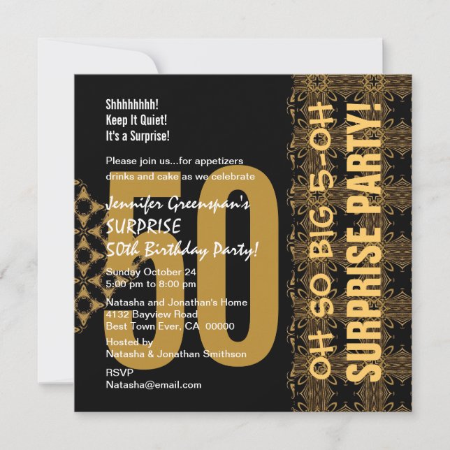 Invitación 50ª sorpresa Diagonal Gold y Black V02 (Anverso)