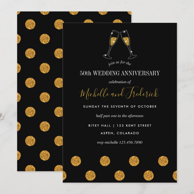 Invitación 50º Aniversario de Boda de Oro (Anverso / Reverso)