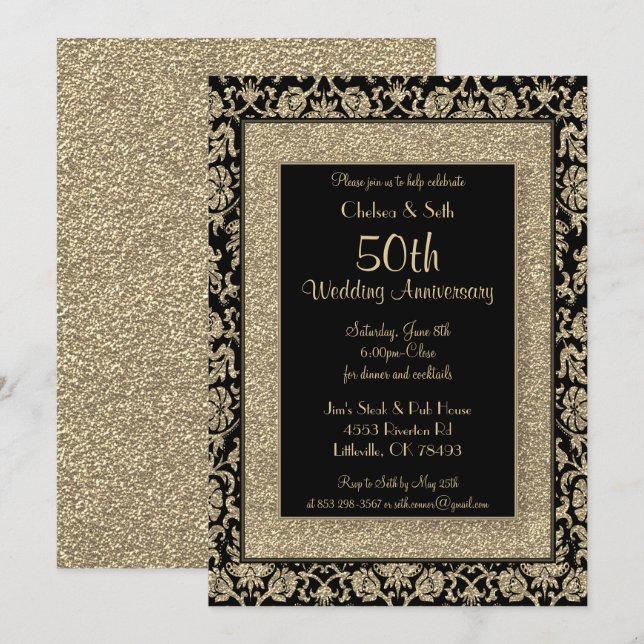 Invitación 50º Aniversario de Bodas de Oro (Anverso / Reverso)