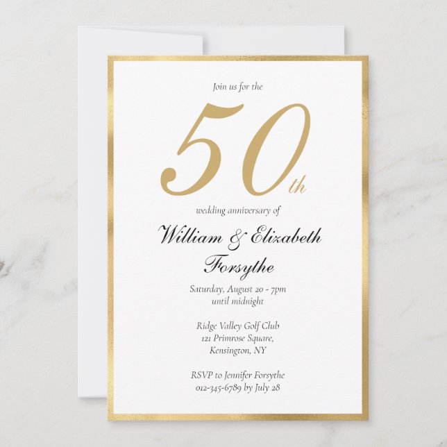 Invitación 50º Aniversario de Bodas de Oro (Anverso)