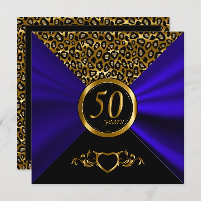 Invitación 50º Aniversario de Bodas de Oro | Diseño de Leopar (Anverso / Reverso)