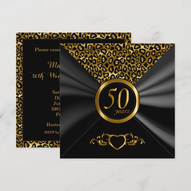 Invitación 50º Aniversario de Bodas de Oro | Diseño de Leopar (Anverso / Reverso)