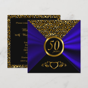 Invitación 50º Aniversario de Bodas de Oro Estampado de Leo