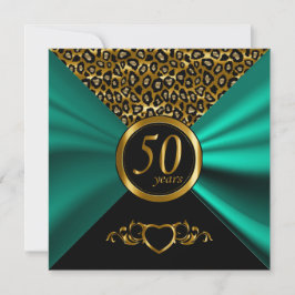 Invitación 50º Aniversario de Bodas de Oro | Estampado de Leo