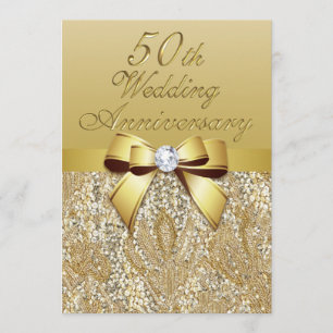 Invitación 50º Aniversario de Bodas de Oro Secuencia de Lazo 