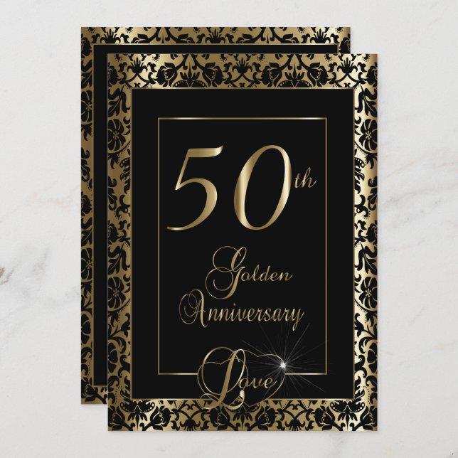Invitación 50º Aniversario de Bodas de Oro | Texto de bricola (Anverso / Reverso)