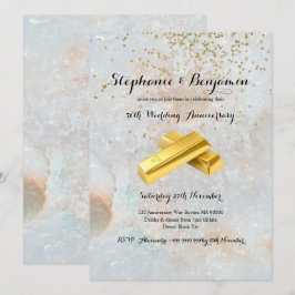 Invitación 50º Aniversario de Bodas Glitter Dorado Elegante C