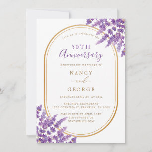 Invitación 50º aniversario del Boda de Lavanda Fronteriza de 