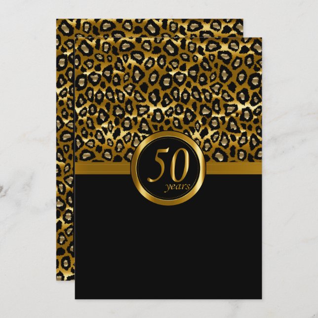 Invitación 50º Aniversario del Patrón de Leopardo del Año Dor (Anverso / Reverso)