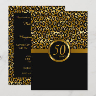 Invitación 50º Aniversario Patrón Leopardo Año Dorado