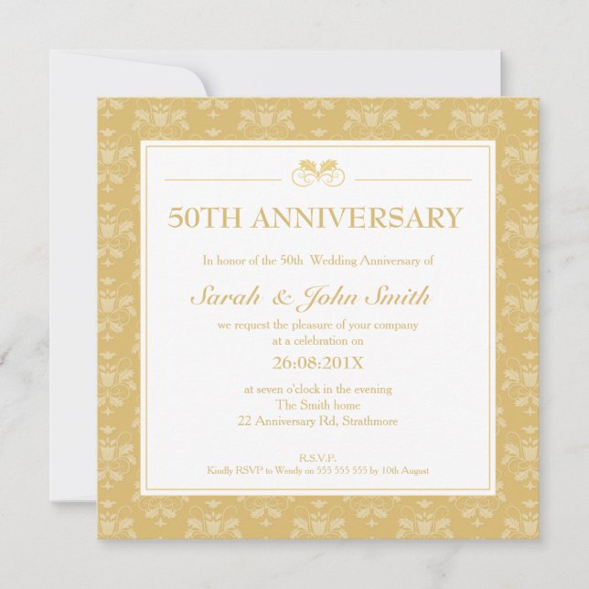 Invitación 50º Aniversario Plaza Damask (Anverso)