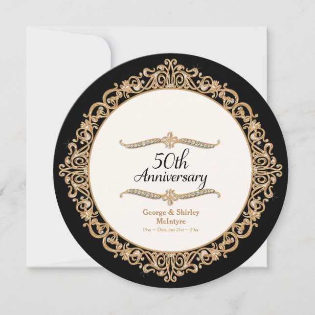 Invitación 50º Celebración de Bodas de Oro Aniversario (Anverso)