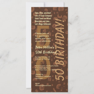 Invitación 50º Coffee chocolate de cumpleaños moderno Camo Ta