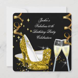 Invitación 50º Cumpleaños Fabuloso Zapatos de Tacón Alto con 