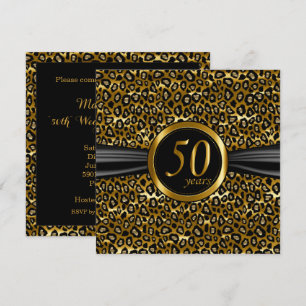 Invitación 50º Diseño exótico y glamoroso de leopardo