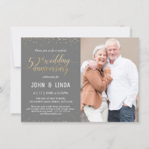 Invitación 50º Fiesta Sorpresa de Aniversario de Bodas con Fo