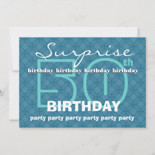 Invitación 50º SORPRESA Círculos azules en polvo W486